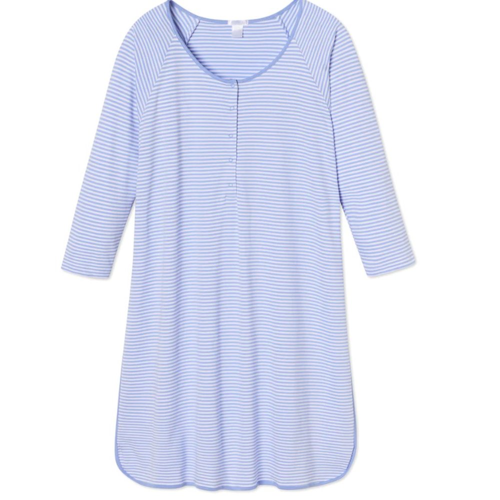 Lake Pajama's Pima Longsleeve Nightgown in Hydrangea